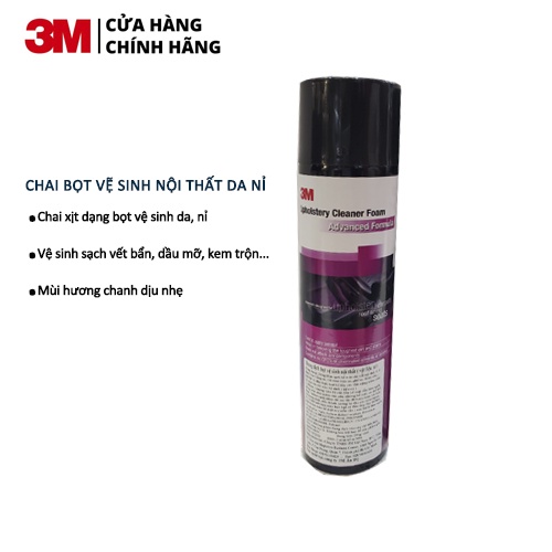 Chai Bọt vệ sinh làm sạch nội Thất ÔTô Da - Nỉ 3M 290g