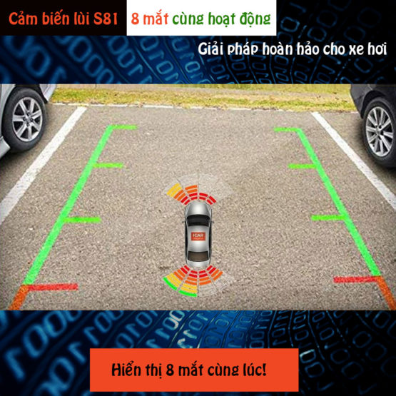 Cảm biến tiến lùi 8 mắt hỗ trợ đỗ xe ICar Parking S81